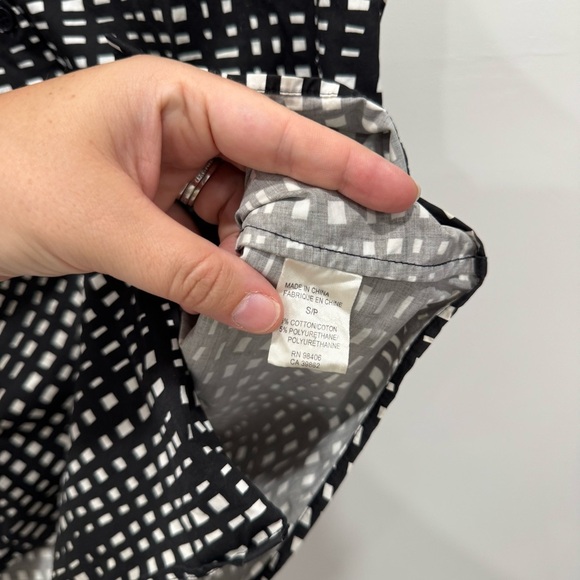 Theory Sleeveless Minae Cotton Button Down Shirt Black White Size Small - Picture 5 of 6